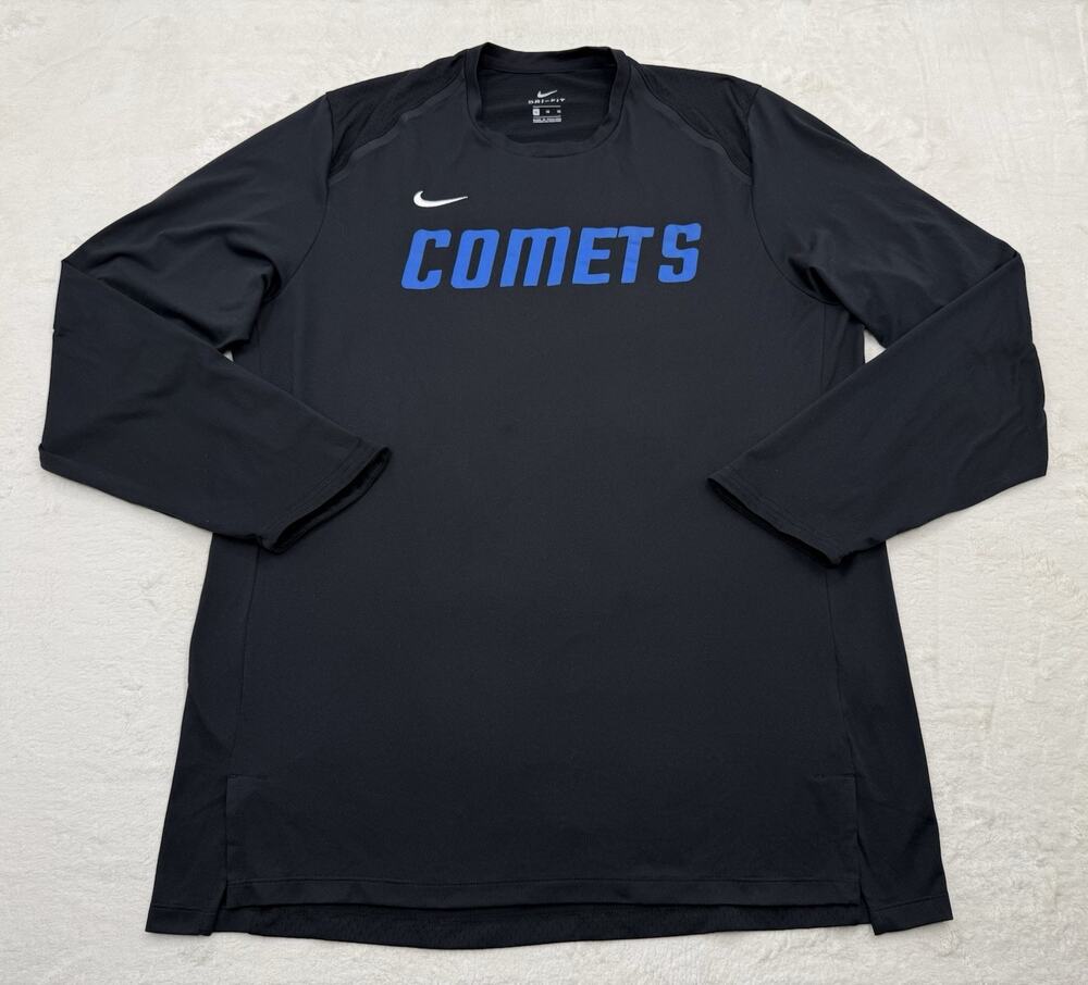 Nike Dri-Fit Mens Black & Blue Comets Long Sleeve Lightweight Shirt Size XL